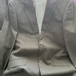 FUBU Men's Light Gray Pinstripe Blazer 42L